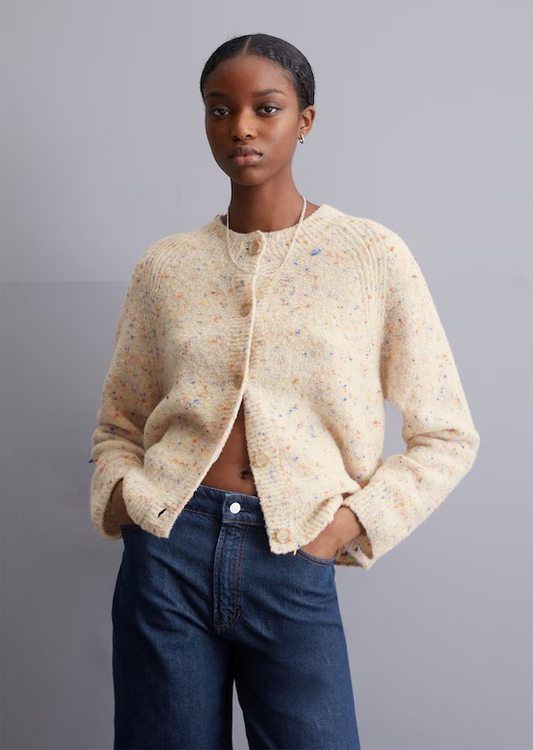 Bouclé-Cardigan relaxed aus Schurwolle-Mix von MARC'O POLO DENIM