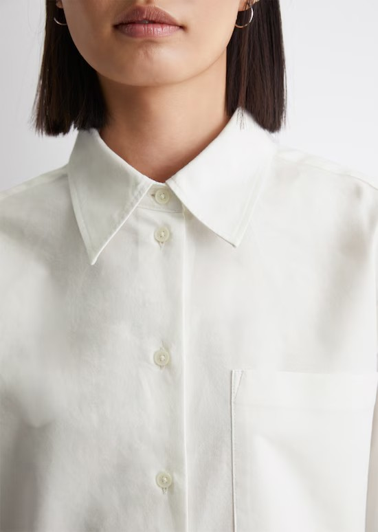 Oxford-Bluse cropped aus Organic Cotton von MARC O'POLO DENIM