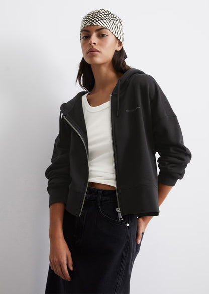 Cropped Kapuzen-Sweatjacke aus Organic Cotton von MARC'O POLO DENIM